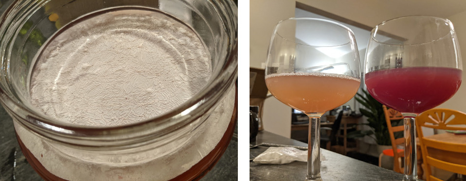cranberry pellicle and beer samples